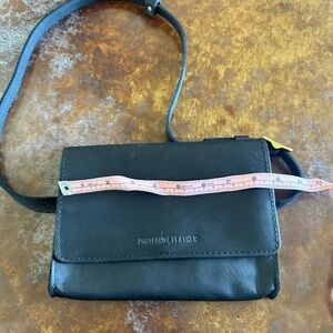 Portland Leather Black Basic Belt Bag‎ Crossbody Bag Convertible New